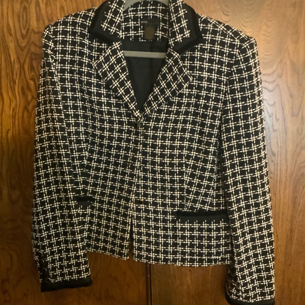 Grace Elements Black and White Checkered Blazer